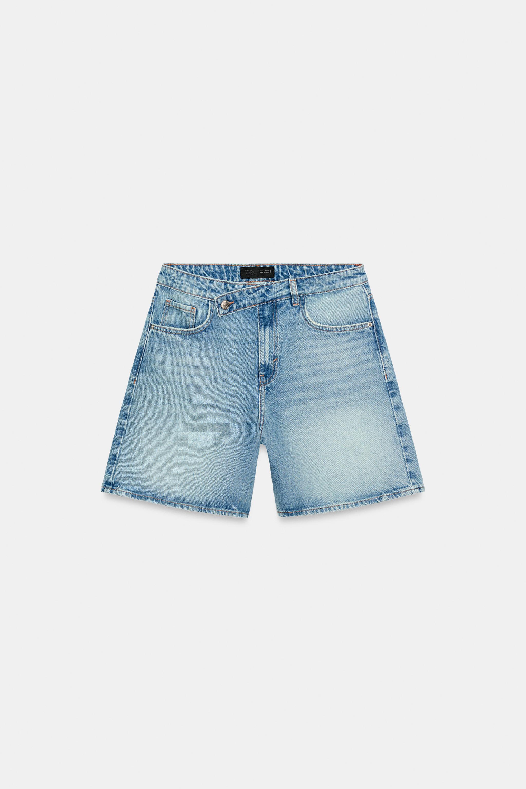 Z1975 CROSSOVER WAIST DENIM SHORTS